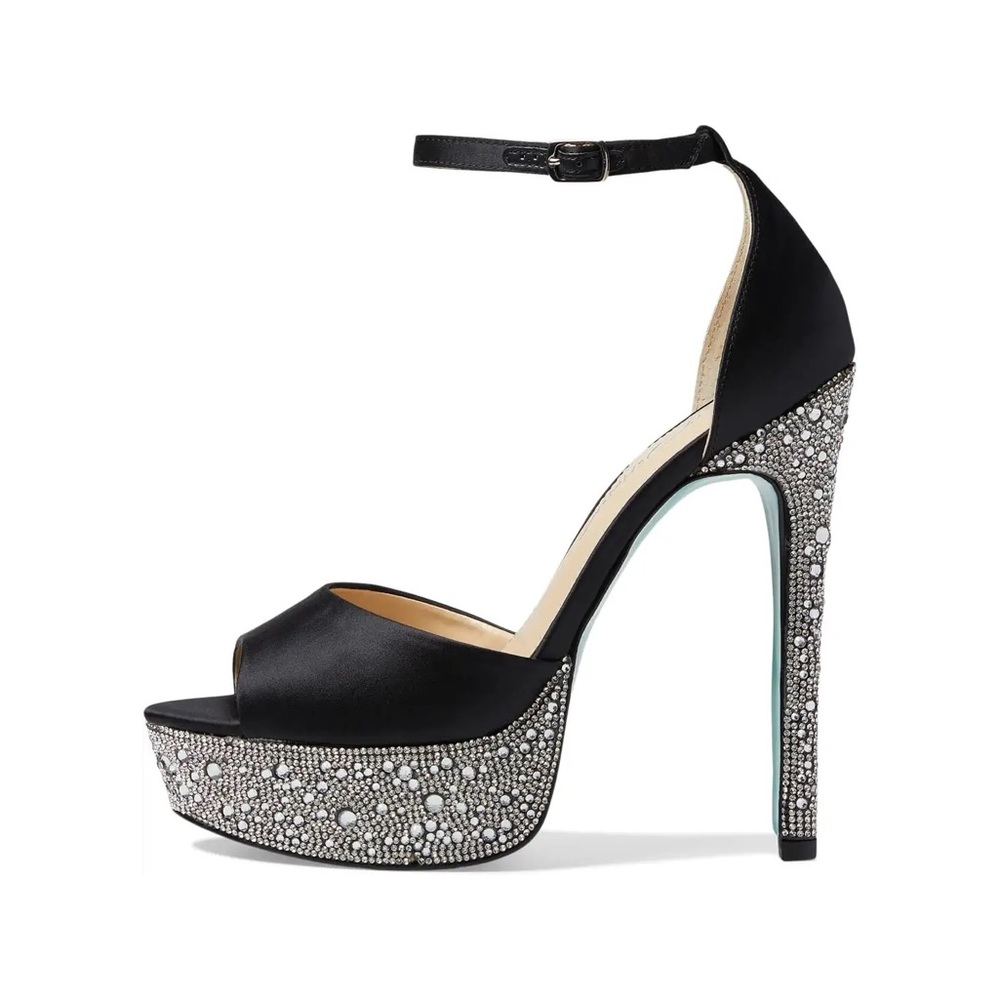 Betsy Johnson Karma Women Heels Size black with rhinestones, size 7